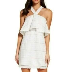 Foxiedox White Halter Style Eyelet Lace Mini Dress NWT Size XS